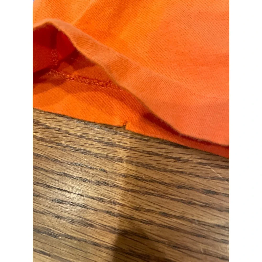 Polo Ralph Lauren Mens T-Shirt XL Orange Single Stitch Pony Logo Tee Flaws